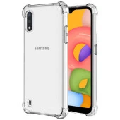Samsung Galaxy A01 Shock Absorbing Darbe Emicili Şeffaf Silikon Kılıf thumbnail 1