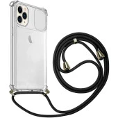 Apple iPhone 11 Pro İp Askılı Şeffaf Kamera Korumalı Kılıf - 9