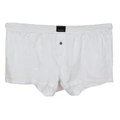 Battal Beden Erkek Boxer Penye Düz Beyaz - 1
