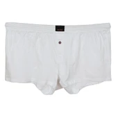 Battal Beden Erkek Boxer Penye Düz Beyaz - 2