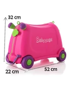 Baby Yuga Tekerlekli Çocuk Valizi Pembe - 1