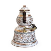 Shark Anatolia Beyaz Bakır Çaydanlık Erzincan El İşleme 10 Kişilik - 6