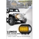 41227 Lunox Dual Colour Cree Angel Led 200W Turuncu Beyaz DRL Mercek Far - 1