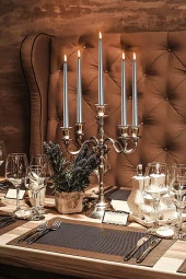 Şamdan Mumu | 4 Adet | Parlak Metalik Silver Gri Renk Konik Şamdan Mumu thumbnail 3