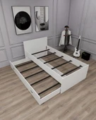 Arnetti Sofia Yavrulu Karyola 90x190 Yatak Uyumlu 2 Kişilik , Beyaz - 6