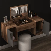 Arnetti Mercan Aynalı Duvara Monte Makyaj Masası Lidya Antrasit - 2