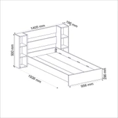 Arnetti Smart Tek Kişilik Başlıklı Raflı 90x190 Yatak Uyumlu Karyola Beyaz - 6