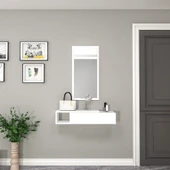 Arnetti Vien Çekmeceli Raflı Duvara Monte Aynalı Dresuar, Beyaz - Vien thumbnail 1