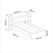 Arnetti Smart Tek Kişilik Başlıklı Raflı 90x190 Yatak Uyumlu Karyola Beyaz - 5