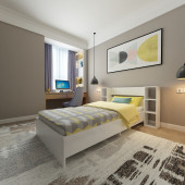 Arnetti Smart Tek Kişilik Başlıklı Raflı 90x190 Yatak Uyumlu Karyola Beyaz - 3