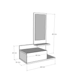 Arnetti Rozella Aynalı Dresuar Duvara Monte Çekmeceli Dresuar Makyaj Masası Antrasit , Safirmeşe - 6