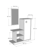Arnetti Asia Kapaklı Dolaplı Aynalı Dresuar - Safirmeşe Antrasit - 6