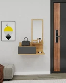 Arnetti Rozella Aynalı Dresuar Duvara Monte Çekmeceli Dresuar Makyaj Masası Antrasit , Safirmeşe - 1