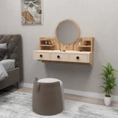 Arnetti Polina Aynalı Duvara Monte Makyaj Masası Atlantik Çam , Bej - 3
