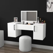 Arnetti Mercan Aynalı Duvara Monte Makyaj Masası Beyaz - 3