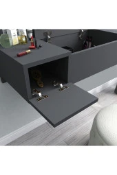 Arnetti Zakkum Aynalı Duvara Monte Makyaj Masası Antrasit - 2