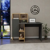Arnetti Buğra Dolaplı Çalışma Masası - Antrasit, Safirmeşe Bilgisayar Masası - 1