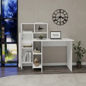 Arnetti Buğra Dolaplı Çalışma Masası - Beyaz Bilgisayar Masası - 2