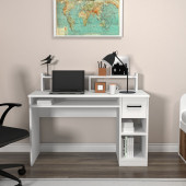 Arnetti Eslem Çekmeceli Raflı Modern Çalışma Masası Beyaz - 1