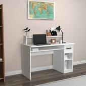 Arnetti Eslem Çekmeceli Raflı Modern Çalışma Masası Beyaz - 2