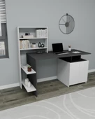 Arnetti Melis Çalışma Masası Dolaplı Çalışma Masası Depolama Beyaz & Antrasit - 3