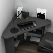 Arnetti Corner Köşe Çalışma Masası, Bilgisayar Masası Yer Kaplamaz Ofis Masası, Antrasit - 6