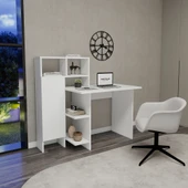 Arnetti Buğra Dolaplı Çalışma Masası - Beyaz Bilgisayar Masası - 3