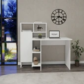 Arnetti Buğra Dolaplı Çalışma Masası - Beyaz Bilgisayar Masası - 1