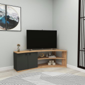Arnetti Termera Raflı Köşe TV Ünitesi Atlantik Çam Antrasit - 1