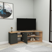 Arnetti Termera Raflı Köşe TV Ünitesi Atlantik Çam Antrasit - 2