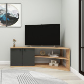 Arnetti Termera Raflı Köşe TV Ünitesi Atlantik Çam Antrasit - 3