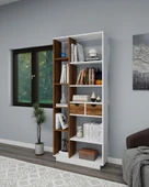 Arnetti Luma 10 Bölmeli 2 Dolaplı Modern Kitaplık Beyaz Ceviz - Luma - 4