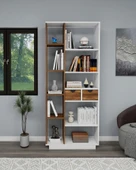 Arnetti Luma 10 Bölmeli 2 Dolaplı Modern Kitaplık Beyaz Ceviz - Luma - 1