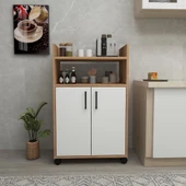 Arnetti Tiraks Çok Amaçlı 2 Kapaklı 4 Raflı Çok Amaçlı Mutfak Banyo Dolabı Atlantik Çam Beyaz thumbnail 4