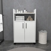 Arnetti Tiraks Çok Amaçlı 2 Kapaklı 4 Raflı Çok Amaçlı Mutfak Banyo Dolabı Beyaz thumbnail 1