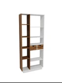 Arnetti Luma 10 Bölmeli 2 Dolaplı Modern Kitaplık Beyaz Ceviz - Luma - 5