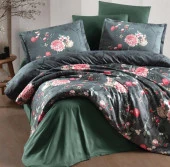 Clasy Saten Çift Kişilik Nevresim Takımı Alfon V1 Kahve thumbnail 1