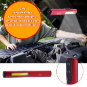 El Feneri Şarjlı Işıldak Kamp Lambası Gece Aydınlatma Beyaz Işık COB Led Mıknatıslı Sağlam thumbnail 3