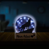 Veraart Işıklı Pleksi Dolunay Kişiselleştirilebilir Dekoratif Biblo Ursula Kurt Anahtar Askılığı - 2