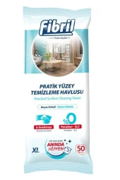 Fibril Yüzey Temizlik Havlusu 50 Yaprak XL Beyaz Sirkeli - Beyaz Sabun Kokulu Plastik Kapaklı - 1