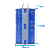 100F 2.7V Süpercap 22x45mm DIP Süper Kapasitör Enerji Depolama Güneş Rüzgar Akü Batarya Güç - 1