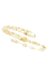 Sistemli Kapsül Kesim Altın Varaklı Sıkma Kehribar Tesbih thumbnail 1