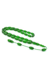 Ahmet Emin İşçilikli Arpa Yeşil Sıkma Kehribar Tesbih thumbnail 1