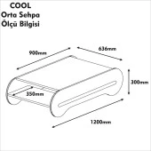 Variant Mobilya Cool Orta Sehpa - Ceviz / Sarı thumbnail 3