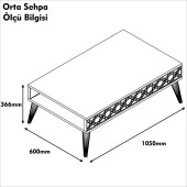 Variant Mobilya City Orta Sehpa - Ceviz / Sarı thumbnail 3