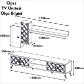 Variant Mobilya Class Duvar Raflı Tv Ünitesi - Ceviz / Sarı - 5