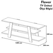 Variant Mobilya Flower Tv Ünitesi - Ceviz / Beyaz thumbnail 3