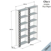 Variant Mobilya City İkili Kitaplık - Ceviz / Ceviz - 3