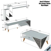 Variant Mobilya Beril Tv Ünitesi Ve Orta Sehpa Takımı - Beyaz - 6