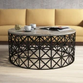 Variant Mobilya Selin Metal Ferforje Orta Sehpa - Beyaz/Mermer thumbnail 2